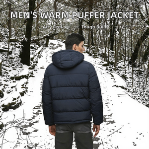 Veste matelassée en toile à double boutonnage pour homme, de haute qualité, respirante, couleur unie, doublure en coton chaude pour le printemps - Product Image 2