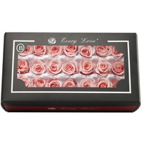 Bunga Mawar Awet Buatan Tangan Kelas B 2-3cm 12pcs Set Kotak Lusinan Bunga Abadi untuk Hari Valentine, Thanksgiving, Natal