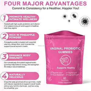 Gomitas Probióticas Vaginales para una Flora Equilibrada y Frescura, <span class=keywords><strong>Sin</strong></span> <span class=keywords><strong>Gluten</strong></span>, <span class=keywords><strong>Sin</strong></span> OMG, Suplemento Probiótico para el Cuidado Íntimo Femenino - Product Image 2