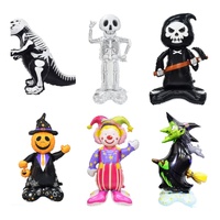 Ballons en aluminium autoportants pour Halloween : squelette, démon, sorcière, citrouille, clown, squelette, dinosaure pour la décoration de fête d'Halloween