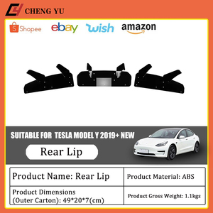 ดิฟฟิวเซอร์ลิปหลังสีดำเงาสำหรับ Tesla Model Y <span class=keywords><strong>2019</strong></span>+ สภาพใหม่ อุปกรณ์ตกแต่งกันชนรถยนต์ ช่องสำหรับติดตั้งตะขอลากรถ - Product Image 2