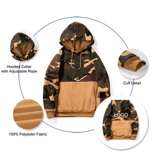 เสื้อฮู้ดผ้าโพลีเอสเตอร์สำหรับผู้ชายเสื้อสเวตเตอร์แบบสวมหัวลายพรางพรางพรางสำหรับฤดูใบไม้ร่วง100เสื้อฮู้ดโพลีเอสเตอร์ออกแบบโลโก้ได้ตามต้องการ - Product Image 2