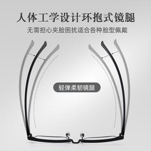 Montures de lunettes rétro noires pour hommes, monture rectangulaire complète, verres en résine anti-uv, style professionnel 98197 - Product Image 5