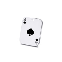 Nouveau Acier Inoxydable Poli Fine Poker Carte Pique Pendentif DIY Collier Bracelet Bijoux Accessoires