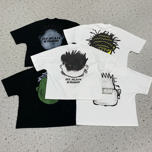เสื้อยืดโอเวอร์ไซส์ลายกราฟิกสตรีทแวร์ผ้าฝ้าย 100% พิมพ์ลายสกรีน น้ำหนัก 250gsm สำหรับผู้ชาย ขายส่ง รับทำโลโก้ตามสั่ง - Product Image 2