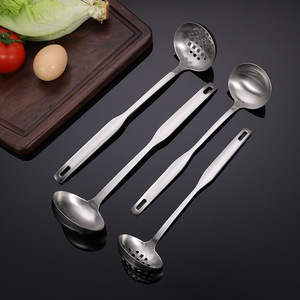 Stainless steel strainer, non-magnetic kitchen <b>tool</b>, hot pot ladle, thickened long handle, household set, hotel soup strainer. - Product Image 4