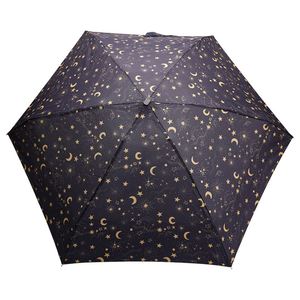Paraguas Portátil Manual Súper Pequeño de 5 Pliegues con Estampado Dorado Metálico - Product Image 3