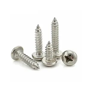 Bolts Manufacturers 304 316 Stainless Steel M3 M4 M5 M6 M8 Cross Round Pan Self Tapping Head Screw