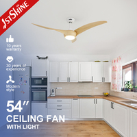 Ventilateur de plafond intelligent 1stshine 54 pouces avec télécommande, design moderne professionnel, éclairage intégré, vente directe usine, excellent vendeur