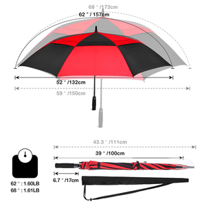 150cm Extra Large Surdimensionné à Double Auvent Air Ventilé Coupe-Vent <span class=keywords><strong>Auto</strong></span> Open Parapluie De Golf - Product Image 4