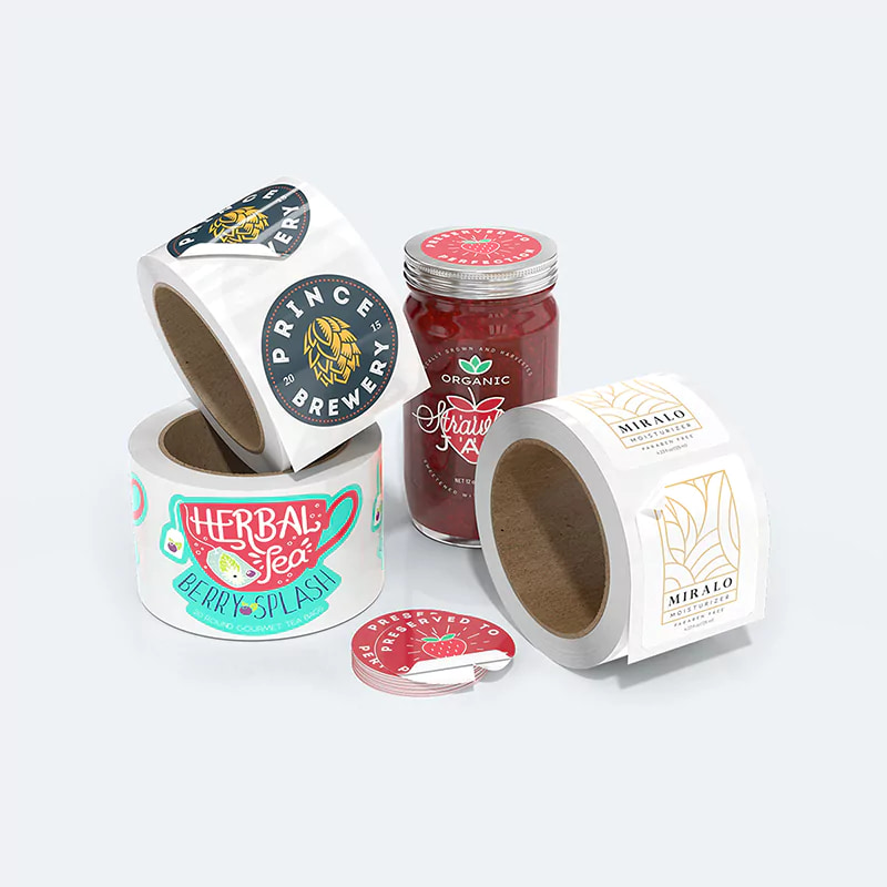 Professional Packaging Label Sticker Custom Logo Waterproof Oil Proof Adhesive Vinyl Product Labels for Food Industry Use