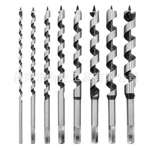 Forets à tarière ZLZ001, longueur 100 mm, acier trempé, tige plate à 3 pans, finition brillante, pour le travail du bois - Product Image 1