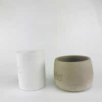 Pot de bougie rond en béton de marbre de pierre naturelle fait à la main support de ciment pour la décoration de la maison