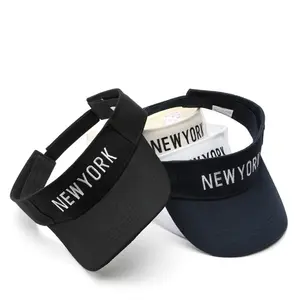 Customized logo New York sun visor hat summer unisex outdoor sport beach running adjust sport cap