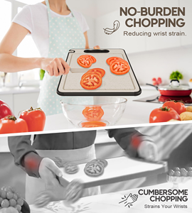 Planche à découper double face en paille de blé avec aiguiseur intégré, en acier inoxydable, pour viande et décongélation - Product Image 6