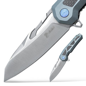 Cuchillo Plegable Multifunción para Exteriores con Mango de Aluminio y Fibra de Carbono, Hoja de Acero Inoxidable, Protección Antideslizante <span class=keywords><strong>Python</strong></span> - Product Image 3