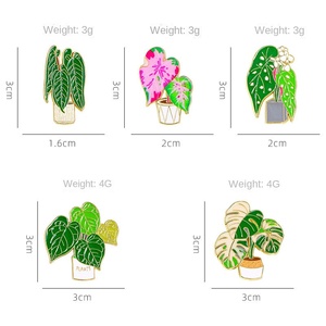 YINI Hersteller Großhandel Maßgefertigte 5-teilige Botanische Zimmerpflanzen Bedruckte Zinklegierung <span class=keywords><strong>Pins</strong></span> - Lebendige Detaillierte Blatt-<span class=keywords><strong>Pins</strong></span> - Product Image 6