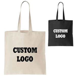 High quality environmentally friendly recycled cotton <b>canvas</b> <b>shopping</b> <b>bag</b> customized with logo printed on it - Product Image 4
