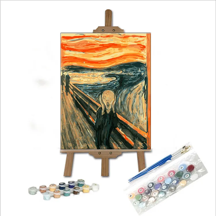 Dipingi con i numeri paesaggio pittura ad olio arte astratta pittura acrilica fai da te tela The Scream pittura digitale