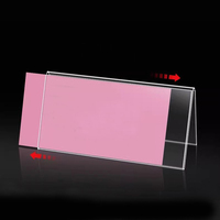 Support de signalisation en acrylique transparent en forme de V, personnalisé, transparent, à deux faces, en forme de V, support de table en acrylique, présentoir de table, support de signalisation de bureau, plaque de nom
