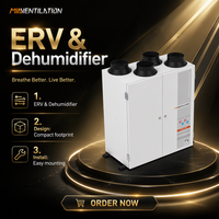 Déshumidificateur d'air commercial à récupération d'énergie ERV avec filtre HEPA H13, prix usine, 500 m³/h, pour installation en armoire avec conduits