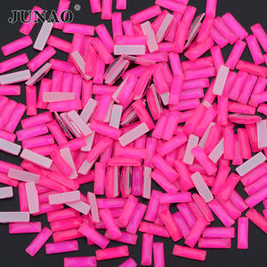 JUNAO Plus de 100 Designs Verre Strass Pierres à dos plat Néon Oeil de Cheval Cristaux Vente en Gros pour Salon de Manucure - Product Image 1