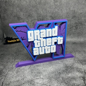 แท่นวางโลโก้ <span class=keywords><strong>GTA6</strong></span> ของพรีเมียมสำหรับเกมเมอร์ ของสะสมตกแต่งโต๊ะทำงาน - Product Image 1