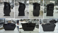 Pierres commémorales en granit noir, style russe, fabrication en gros, 1 pièce