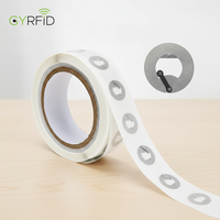 Étiquette NFC adhésive ronde programmable moins chère, diamètre 25 mm, compatible puce 213, 13,56 MHz