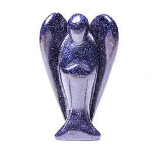 Statua di Angelo in Pietra Arenaria Blu <span class=keywords><strong>2026</strong></span>, Artigianato Semi-Prezioso Intagliato a Mano, Angelo in Cristallo da 7,5 cm per Decorazione, Guarigione e Artigianato Reiki - Product Image 1