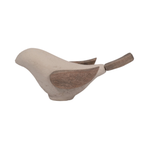 Scultura di Uccello Minimalista in Ceramica con Accenti in Legno, Decorazione per Casa, Ufficio, Scaffale, Bagno - Product Image 1