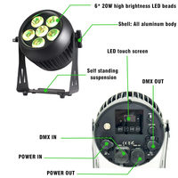 IP65 6*20W RGBWA UV 6in1 LED Disco Lumière Uplights Batterie Sans Fil WIFI APP Par Lumière pour Fête De Mariage Dj Lumières Scène