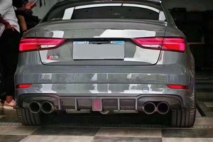 Nouveau diffuseur arrière en fibre de carbone et kit de pare-chocs avec éclairage LED pour <span class=keywords><strong>Audi</strong></span> S3 <span class=keywords><strong>A3</strong></span> 2017-2019, haute qualité, à visser - Product Image 5