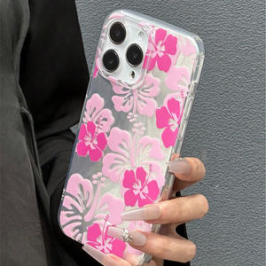 2025 nuova custodia per telefono con fiore <span class=keywords><strong>rosa</strong></span> grande per <span class=keywords><strong>iPhone</strong></span> 16 15 <span class=keywords><strong>Pro</strong></span> <span class=keywords><strong>Max</strong></span> 14 13 12 <span class=keywords><strong>11</strong></span> filato di piume lucido IMD <span class=keywords><strong>Cover</strong></span> per cellulare antiurto - Product Image 2