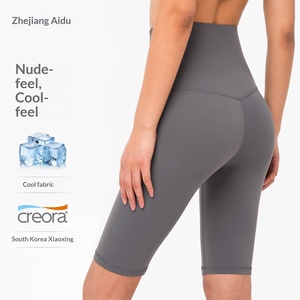 <span class=keywords><strong>Aido</strong></span> NULS Nude Feel - Pantalones cortos de yoga para mujer, ajustados, sin costuras, de doble cara, de elastano/algodón, de cinco puntos, de longitud media, cintura alta - Product Image 1