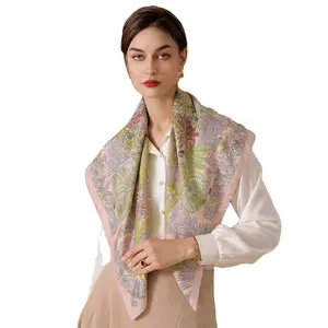 2022印刷大きな正方形のスカーフフランスのレトロなシミュレーションシルクスカーフファッション装飾女性90 * 90cm正方形のスカーフ
