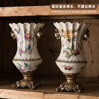 Gratis verzending Amerikaanse stijl retro ijs crack keramische vaas creatieve huisdecoratie decoraties Europese stijl binaural hoog