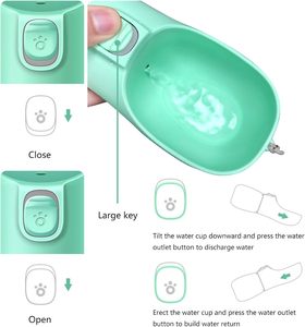 Bouteille d'eau de voyage pour chien de 380 ml, ronde, sûre, portable, en plastique, anti-fuite, lavable, durable, pour une utilisation en extérieur, pour chat et chien - Product Image 6
