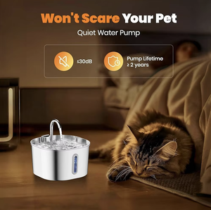 Fuente de Agua Inteligente para Mascotas Meow Knight 2.2L, de Acero Inoxidable 304, con Filtro y Purificación Automáticos, para Perros y Gatos, Venta al Por Mayor - Product Image 3