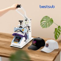 BestSub Machine d'impression manuelle par transfert de chaleur pour chapeau et casquette pour sublimation et artisanat passe-temps pour vêtements et étiquettes de qualité