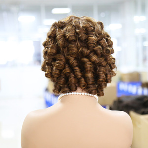 Macchina fatta onda naturale molto piena parrucca <span class=keywords><strong>capelli</strong></span> umani senza colla pizzo riccio Bob parrucca peruviano fatto a macchina parrucca Bob per donne nere - Product Image 5