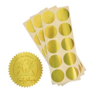 Autocollants dorés vierges durables en gros, étiquettes autocollantes brillantes dorées pour certificats - Product Image 2