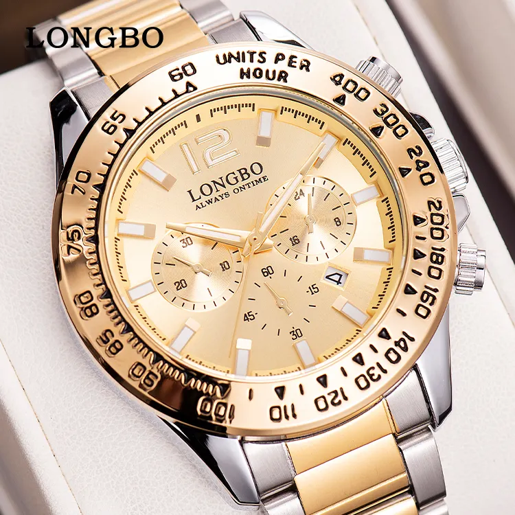 LONGBO custom watches logo mens manufacturer chain watch for men luxury black watches men wrist luxury custom logo