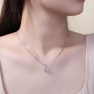 สร้อยคอจี้เพทายทรงกลมหกแฉก โซ่เงิน เครื่องประดับแฟชั่น สวมใส่สบายๆ - Product Image 4