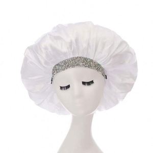 Silky Jewel <b>Extra</b> <b>Large</b> Rhinestone Bling Diamond Satin Bonnet Night Sleep Cap Wrap for Curly Hair Promotion Gift - Product Image 4
