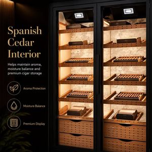 Humidor à cigares de luxe en bois, grande capacité (4000-5000), avec déshumidificateur, pour cave souterraine et salle à cigares, à suspendre - Product Image 4