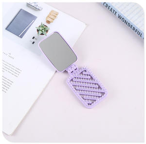 Portable magique brosse à cheveux <span class=keywords><strong>peigne</strong></span> miroir de maquillage antistatique démêler brosse à cheveux <span class=keywords><strong>peigne</strong></span> Logo personnalisé 2 en 1 brosse à cheveux vanité miroir <span class=keywords><strong>peigne</strong></span> - Product Image 5