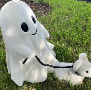 Ingrosso spettrale fantasma cane figurina di Halloween decorazioni da tavolo per la casa fantasma cane da passeggio statua - Product Image 4