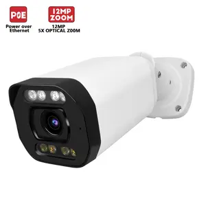 12MP 5X Security PoE IP Camera Full Color Waterproof Big Bullet Motor Lens Two-way Audio CCTV Security Network Camera Outdoor