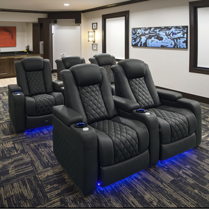 Clubs pour personnes âgées Sièges de théâtre VIP Cinéma Siège de cinéma <span class=keywords><strong>en</strong></span> cuir Multimédia Power Home Cinéma Sièges inclinables avec appui-tête électrique - Product Image 1